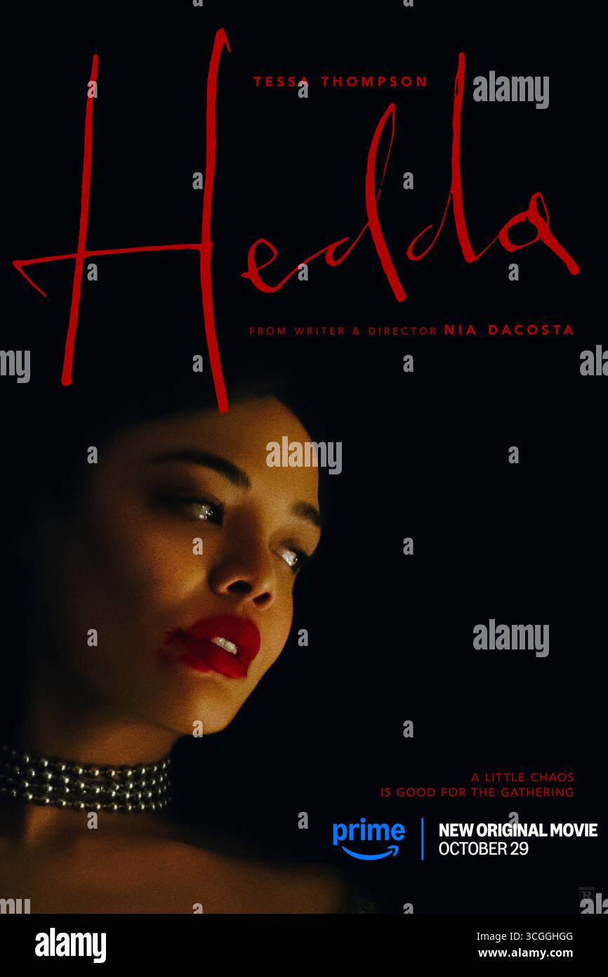 Hedda (2025) von Nia Dacosta mit Tessa Thompson, Callum Turner und Rebecca Hall. Eine moderne Nacherzählung von Henrik Ibsens Hedda Gabler, die Themen des Begehrens, der Macht und der Selbstzerstörung in der heutigen Gesellschaft erforscht. NUR ZUR REDAKTIONELLEN VERWENDUNG des US-Advance-Posters. Quelle: BFA / Amazon MGM Studios Stockfoto
