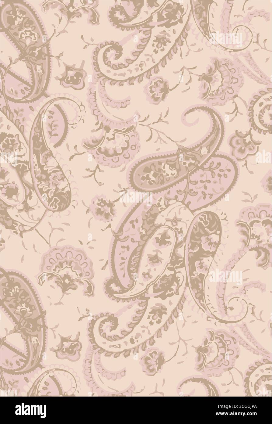 Traditionelle Paisley-Grenze. Dekoratives Paisley-Muster für Textildesign Stock Vektor