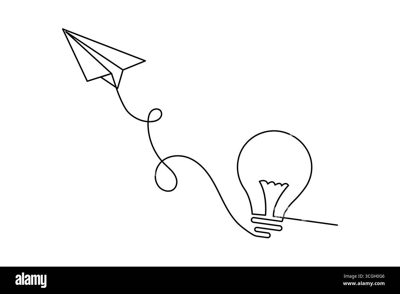 Papier-Ebene-Symbol Umriss minimalistische eine Linie abstrakte Zeichnung isolierte saubere Kunst Illustration Stock Vektor