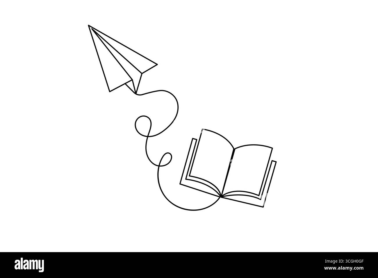 Papier-Ebene-Symbol Umriss minimalistische eine Linie abstrakte Zeichnung isolierte saubere Kunst Illustration Stock Vektor