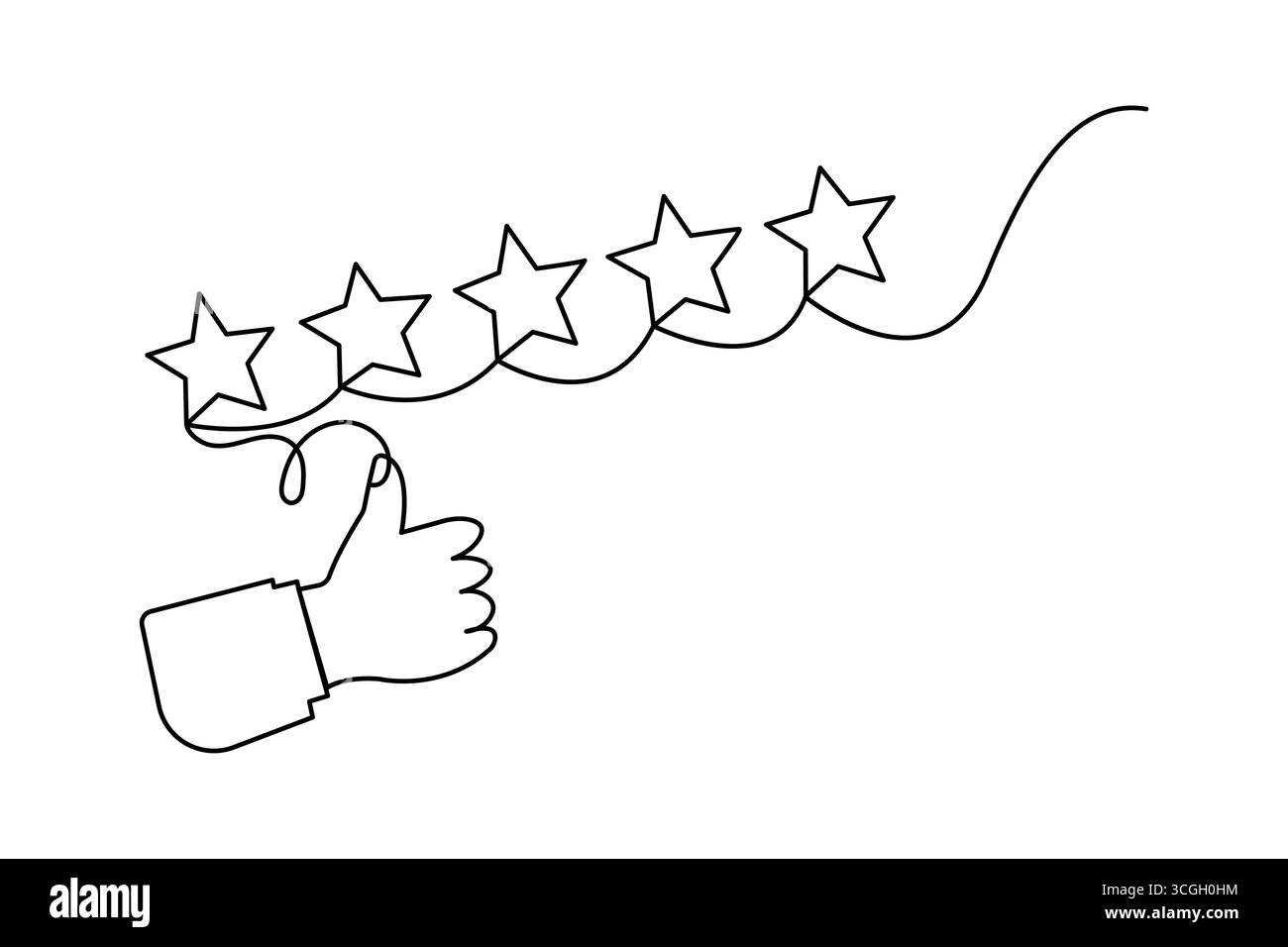 Sternförmige, durchgehende Zeichnung mit minimaler abstrakter isolierter Umrissdarstellung Stock Vektor