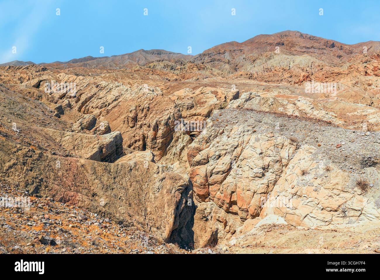 Nahaufnahme der Borrego Badlands. Anza-Borrego Desert State Park. Kalifornien. USA Stockfoto