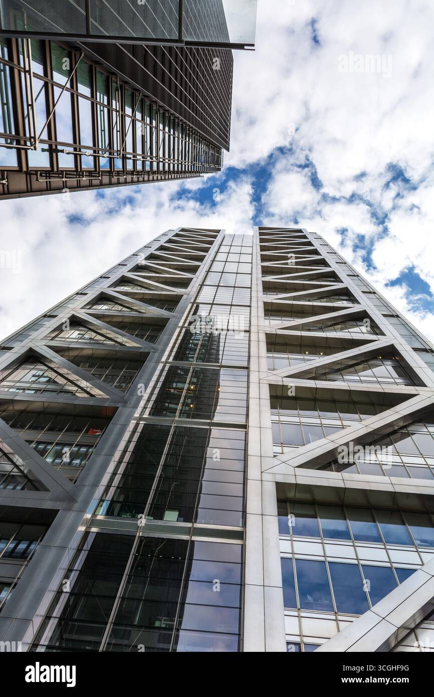 The Heron, 5 Moor Lane, City of London, Financial District, London, England, Großbritannien. Moderne Architektur. Stockfoto