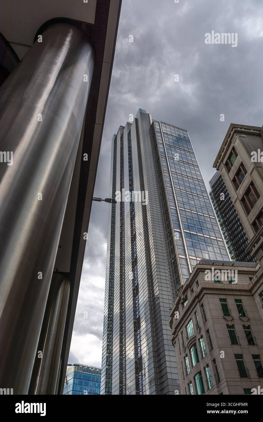 The Heron, 5 Moor Lane, City of London, Financial District, London, England, Großbritannien. Moderne Architektur. Stockfoto