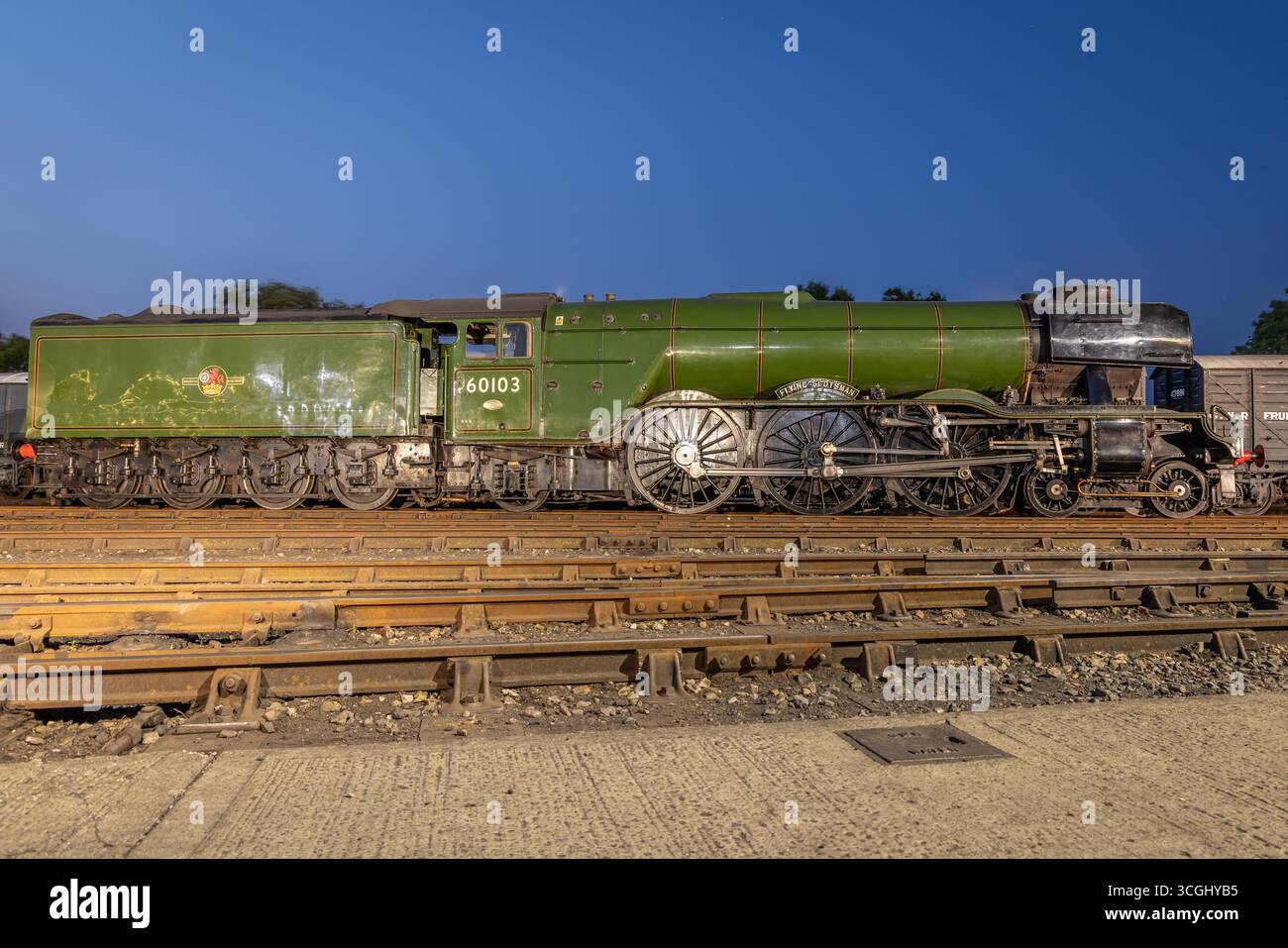 BR 'A3' 4-6-2 No. 60103 'Flying Scotsman', Didcot Railway Centre, Oxfordshire, England, Vereinigtes Königreich Stockfoto