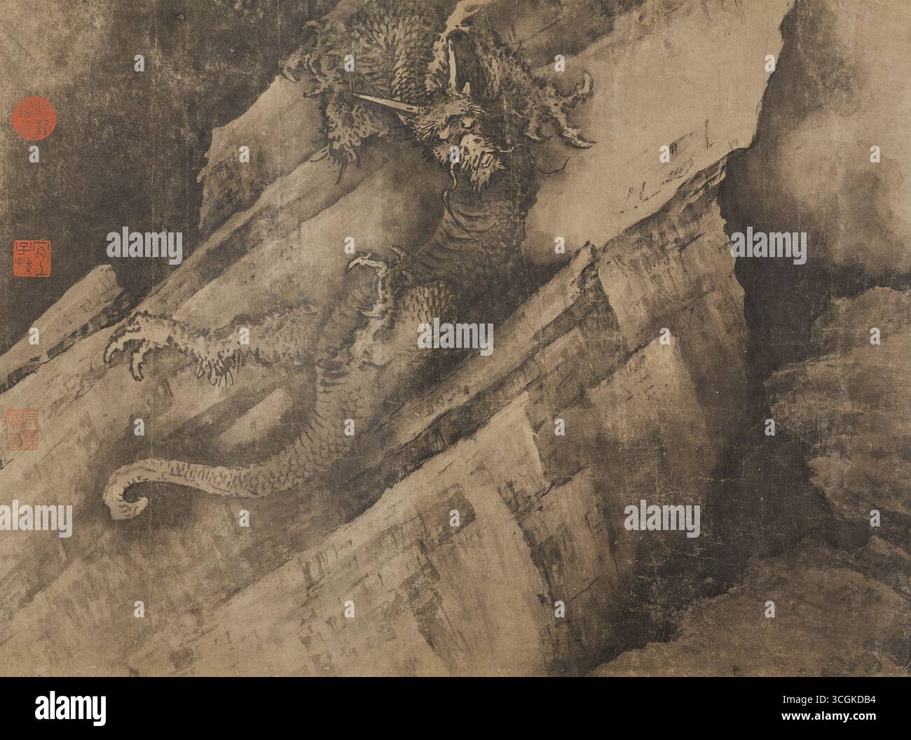 Dragon on Cliff – „Clouds Moving, Rains Giwed“, zugeschrieben von Chen Rong, Southern Song, The Met Stockfoto