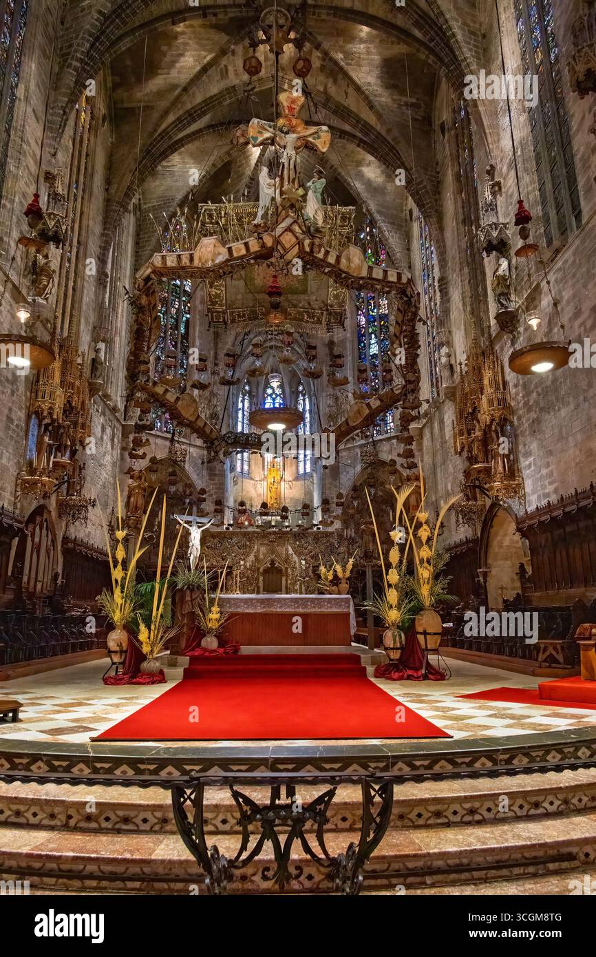 Innenraum im Chor in der Kathedrale von Palma Stockfoto