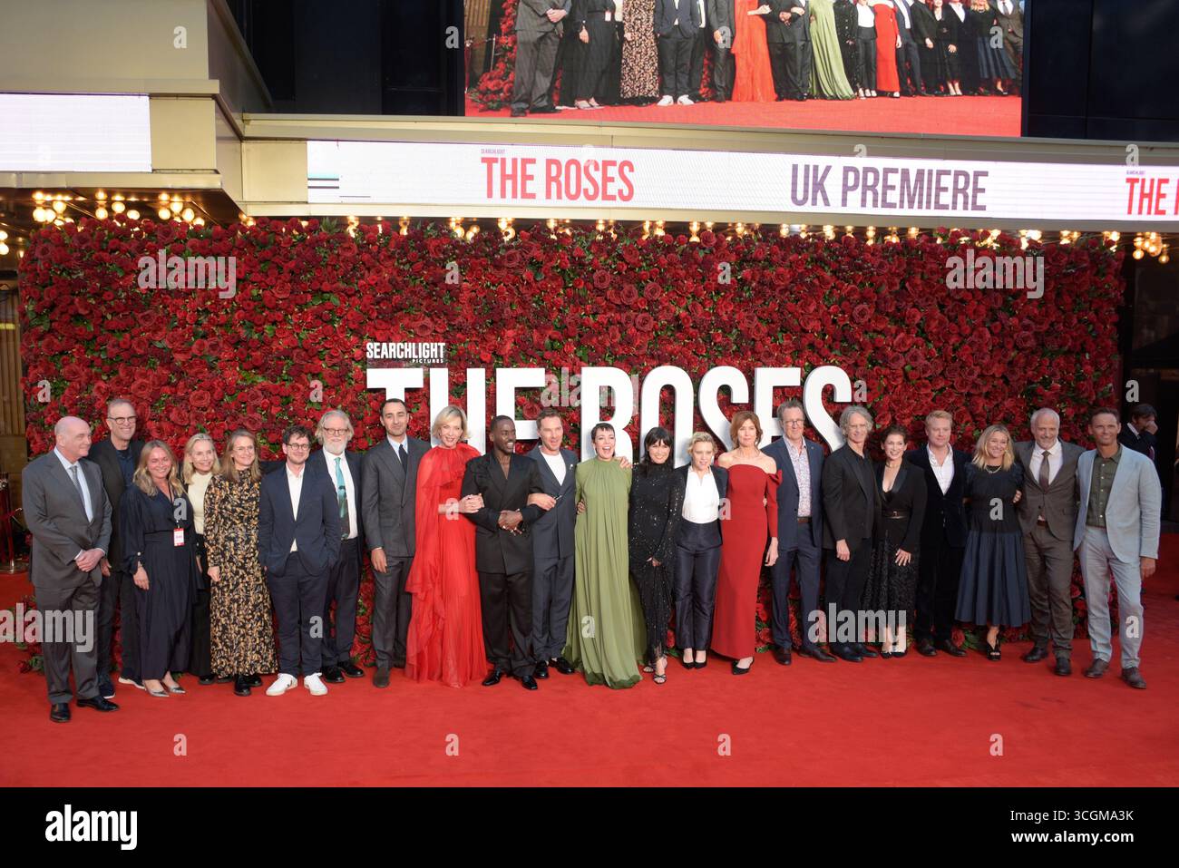 London, Vereinigtes Königreich, 28. August 2025. Letzte Gruppenfotos auf dem roten Teppich bei der britischen Premiere von „The Roses“. Cristina Massei/Alamy Live News Stockfoto