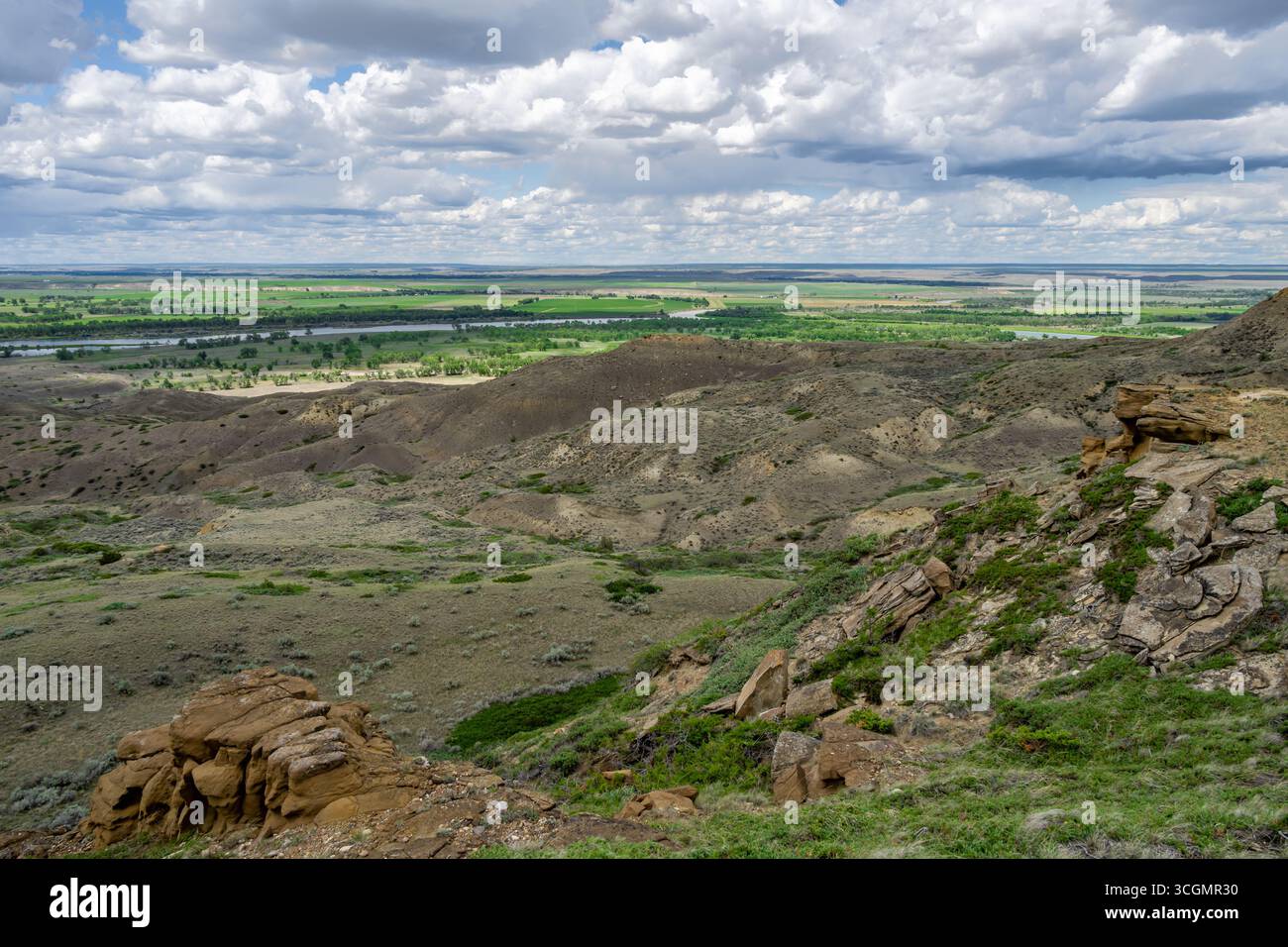 Lewis & Clark, Milk River Observation Point, Nashua, Montana. Stockfoto