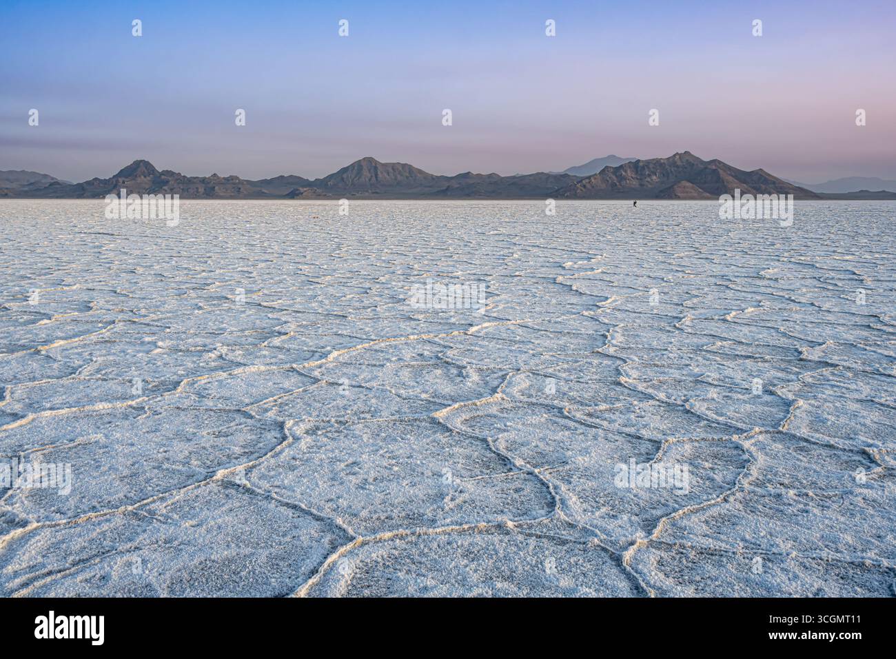 Sunrise, Bonneville Salt Flats Bureau of Land Management (BLM), Wendover, Utah. Stockfoto