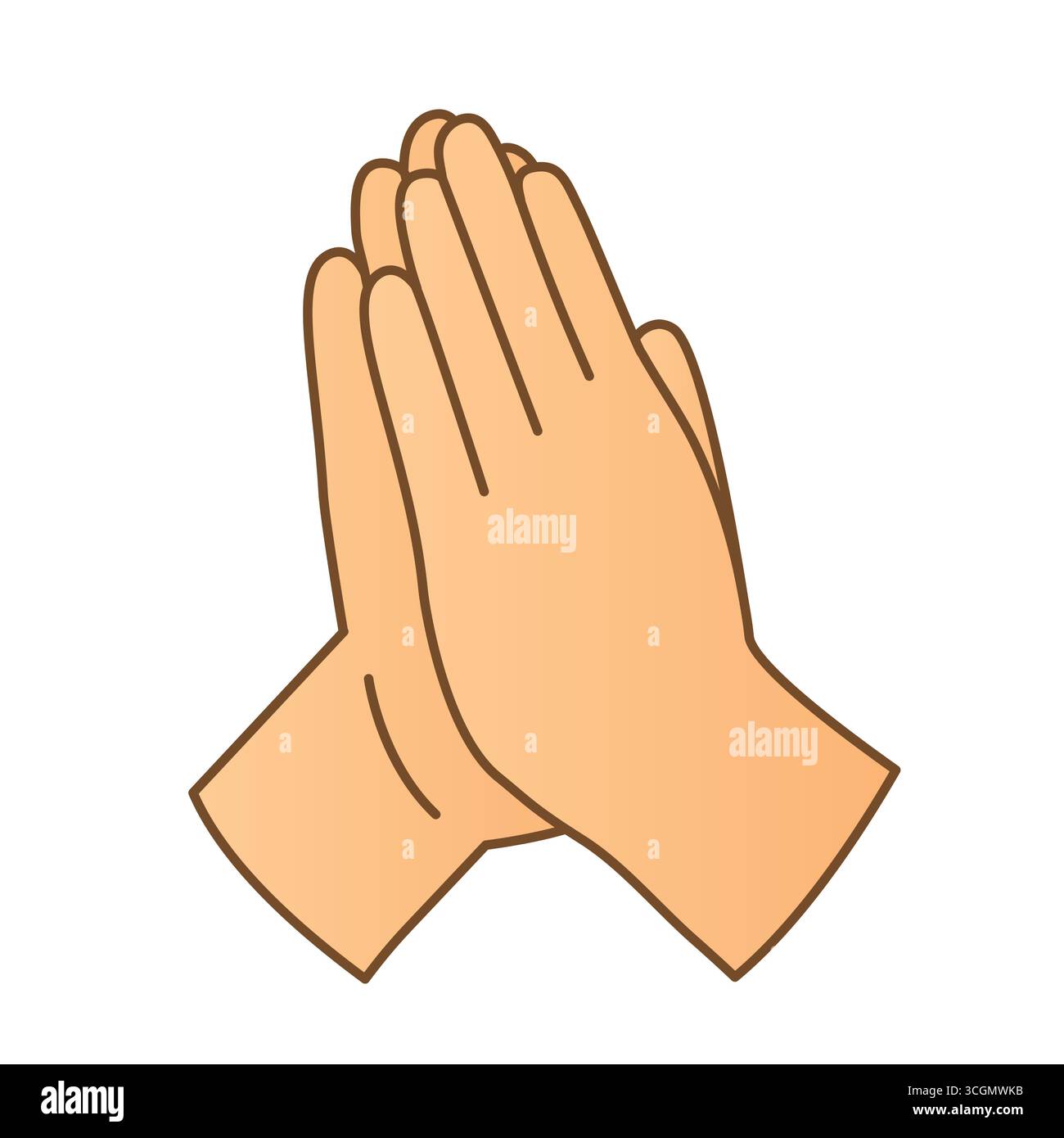 Hände in Gebetsposition Symbol; es ist perfekt für religiöse Websites, spirituelle Blogs oder Gottesdienste Materialien - Vektor Illustration Stock Vektor