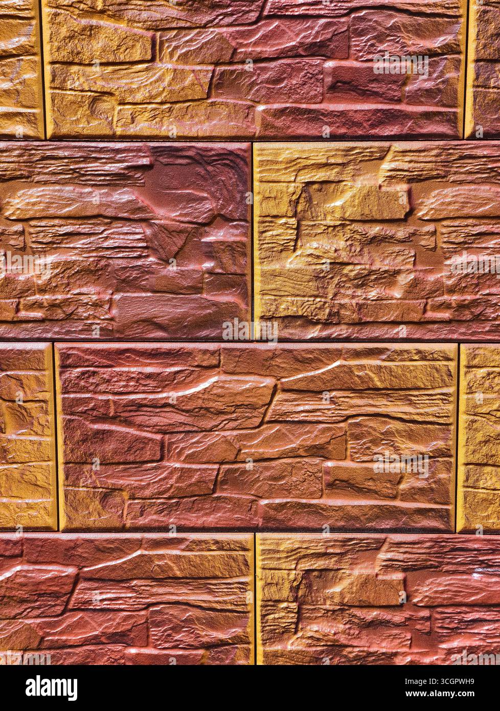Rustikale Wandstruktur in Braun und Gold – vielseitiger digitaler Hintergrund für Fotografie, Webdesign, Marketing, soziale Medien und kreative Werbeaktionen, perfekt für dynamische visuelle Anwendungen Stockfoto