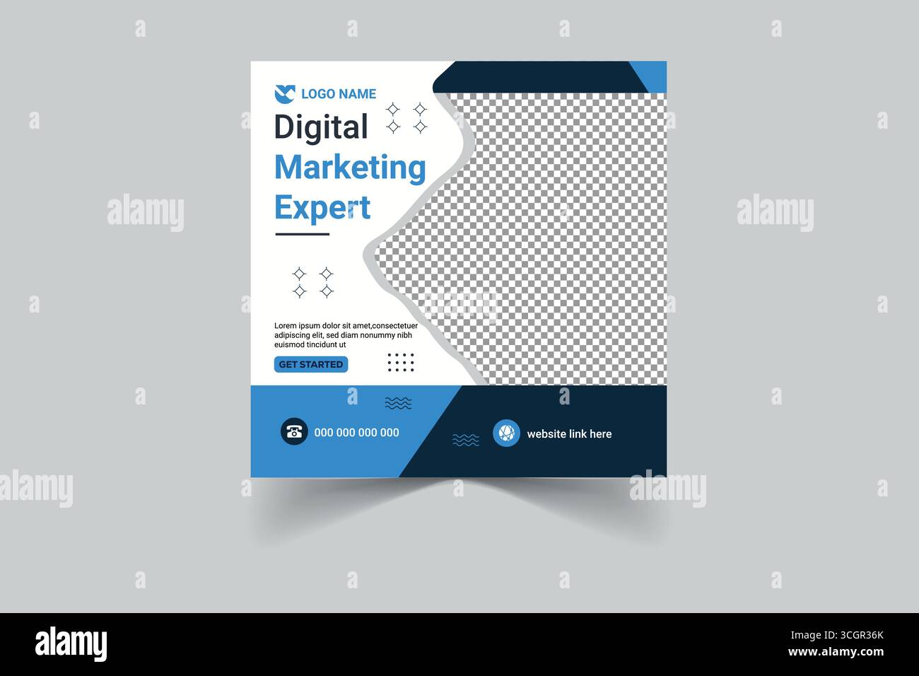 Professionelle Online-Werbung Social Media Post Vorlage Digital Marketing Business Vektor Illustration Stock Vektor