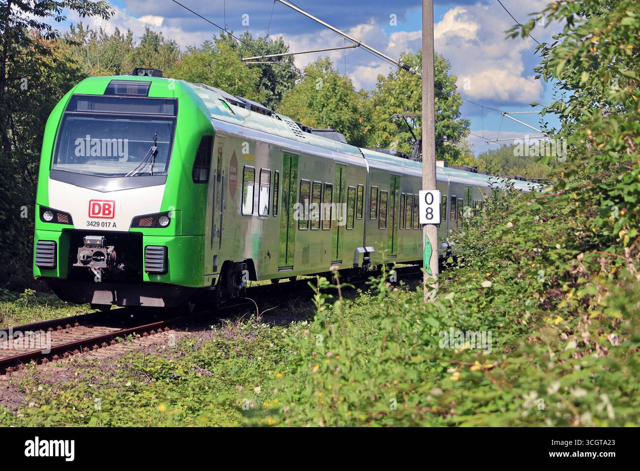 S-Bahn Rhein/Ruhr Linie S9 die S9 der DB-Regio S-Bahn Rhein/Ruhr zwischen Recklinghausen und Hagen durchfährt einen landschaftlich attraktiven Bereich über Land. Essen Nordrhein-Westfalen Deutschland *** S-Bahn Rhein-Ruhr-Linie S9 die S9 der DB Regio S-Bahn Rhein Ruhr zwischen Recklinghausen und Hagen führt durch ein landschaftlich reizvolles Gebiet über das Land Essen Nordrhein-Westfalen Deutschland Stockfoto