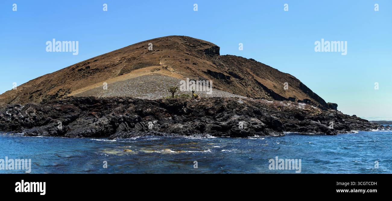 Felsige Küste der Insel Bartolomé Galapagos Stockfoto