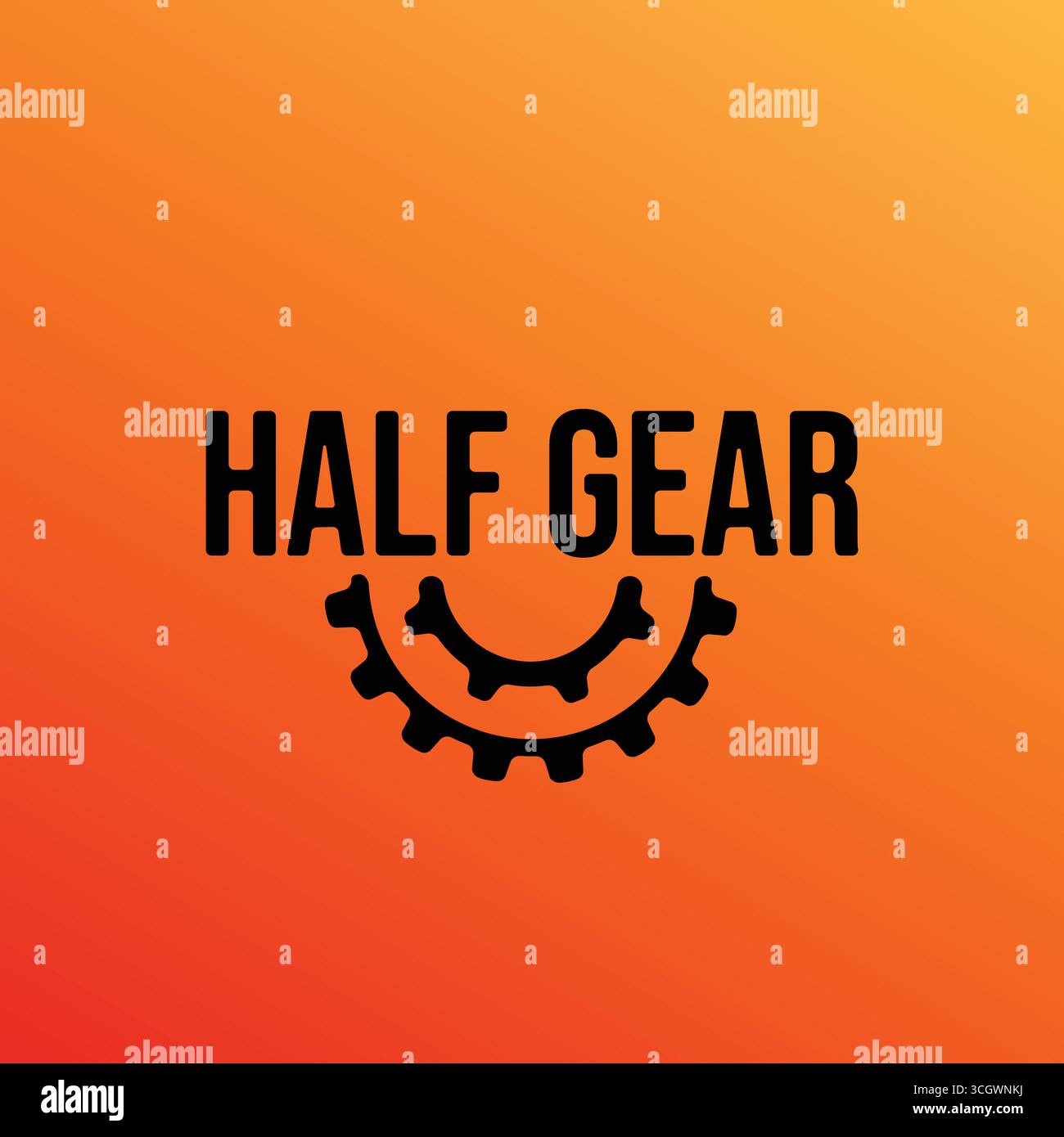 Abstrakte Doppelzahnräder im Bodenkonzept. Half Gear abstraktes Logo-Symbol. Illustration eines einfarbigen Vektors Stock Vektor Abstrakte Doppelzahnräder im Bodenkonzept. Half Gear abstraktes Logo-Symbol. Illustration eines einfarbigen Vektors Stock Vektor