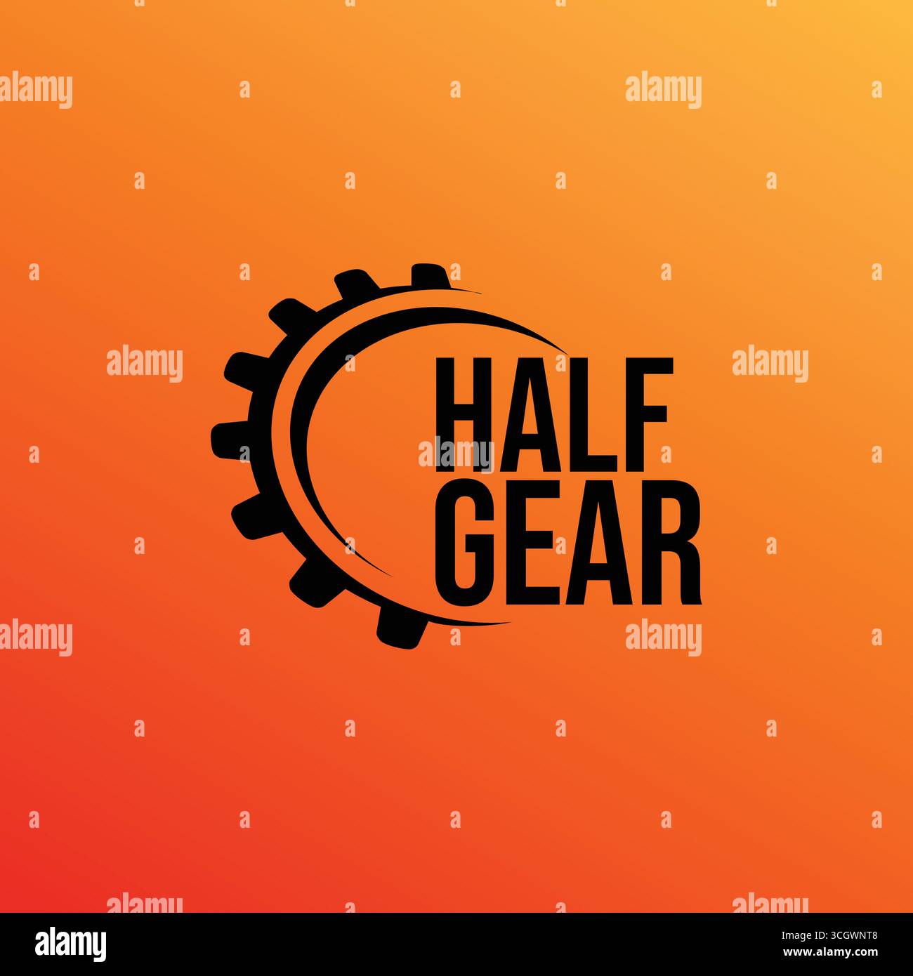 Konzept für mechanische Zahnräder. Half Gear abstraktes Logo-Symbol. Illustration eines einfarbigen Vektors Stock Vektor Konzept für mechanische Zahnräder. Half Gear abstraktes Logo-Symbol. Illustration eines einfarbigen Vektors Stock Vektor