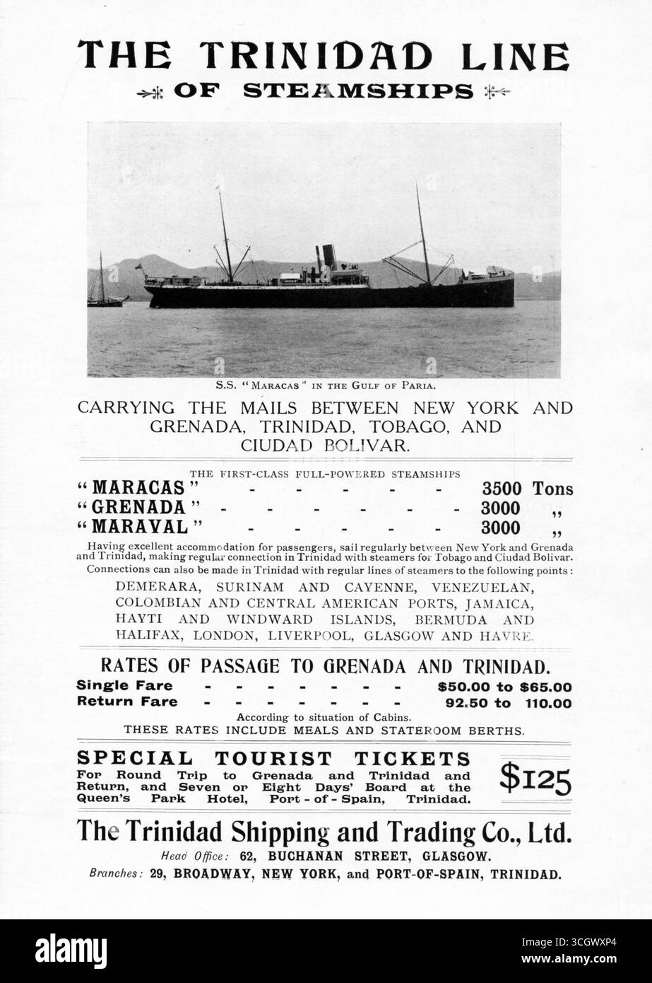 Advertisement from the Book of Trinidad, herausgegeben von T. B. Jackson, veröffentlicht 1904 Stockfoto