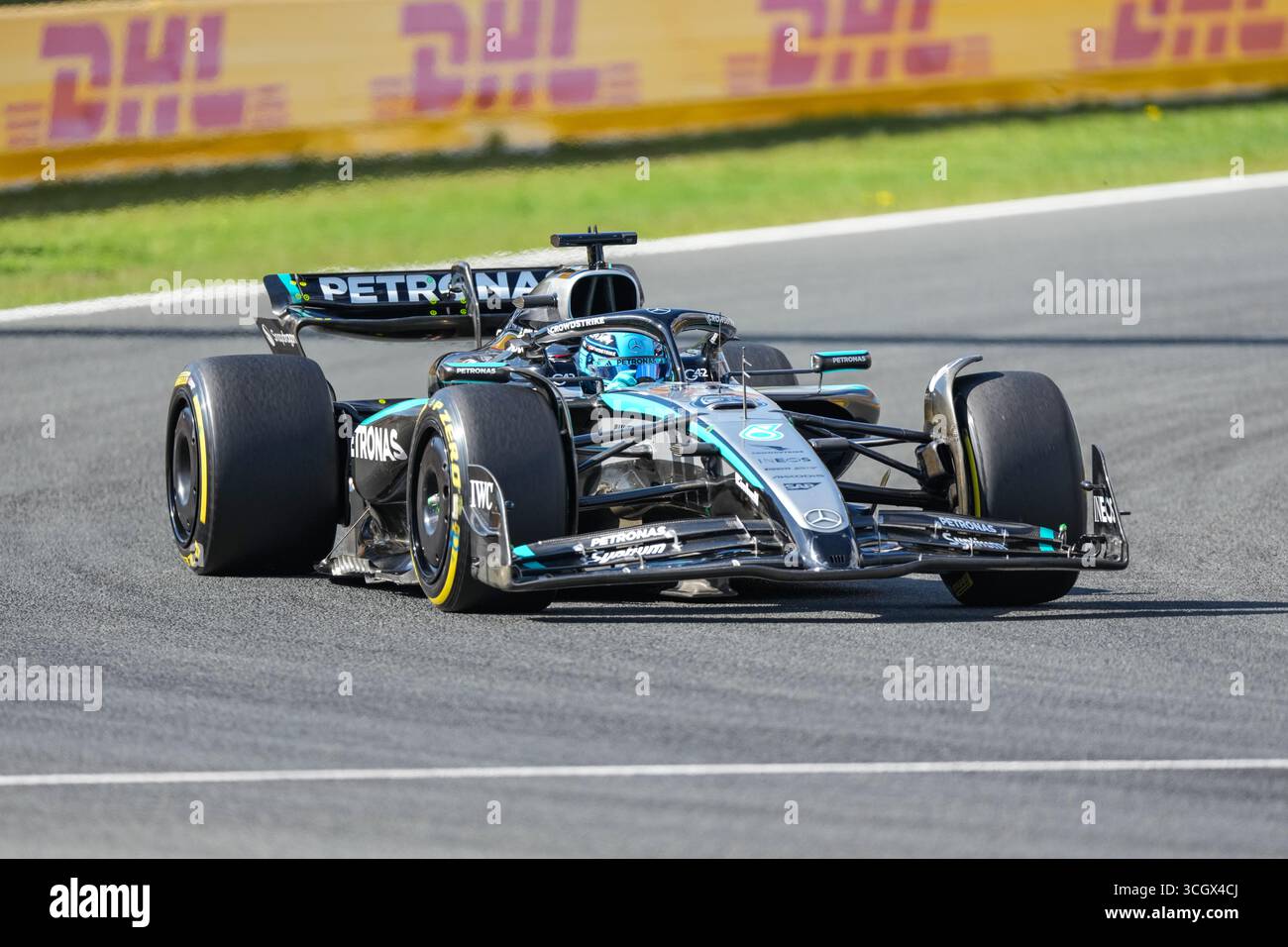 Zandvoort, Niederlande. 30. August 2025. ZANDVOORT, NIEDERLANDE - AUGUST 30: George Russel von Mercedes tritt am 30. August 2025 in Zandvoort in der dritten Trainingssession während des F1-Heineken Dutch GP an. (Foto von Andre Weening/Orange Pictures) Credit: Orange Pics BV/Alamy Live News Stockfoto