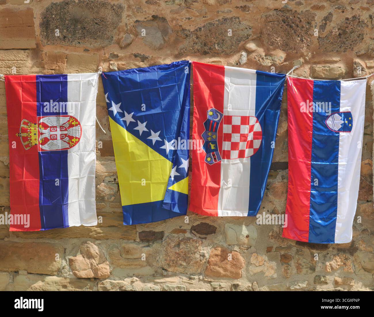 Bruderschaft Flags, an der Wand. Stockfoto Bruderschaft Flags, an der Wand. Stockfoto