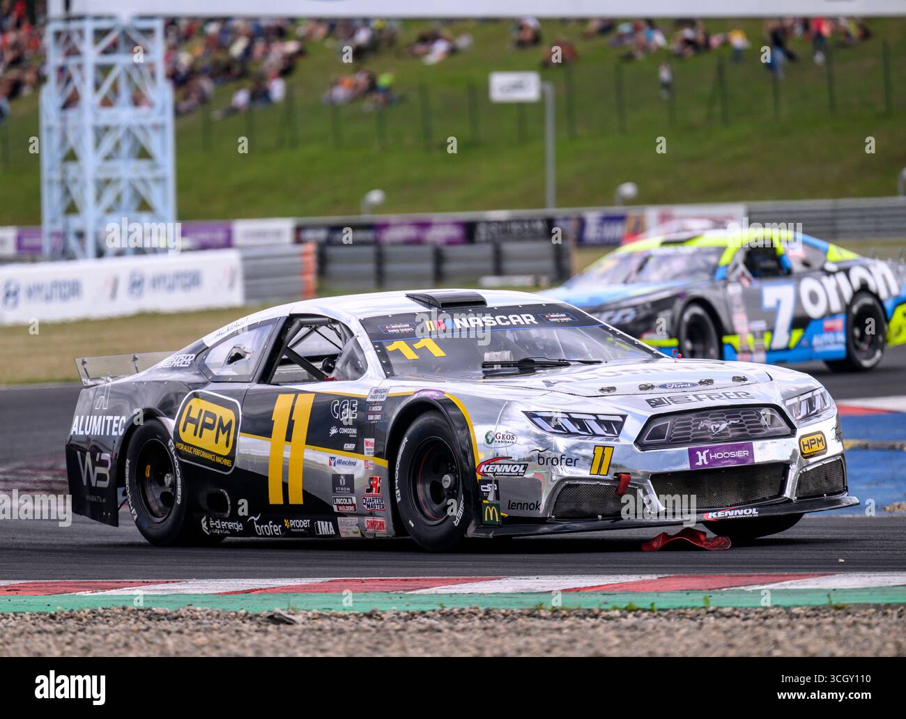 Most, Tschechische Republik. 30. August 2025. Das EuroNASCAR Pro-Rennen der NASCAR Euro Series fand am 30. August 2025 in der Tschechischen Republik statt. Gianmarco Ercoli aus Italien vom Master Alumitec Racing Team. Quelle: Ondrej Hajek/CTK Photo/Alamy Live News Stockfoto