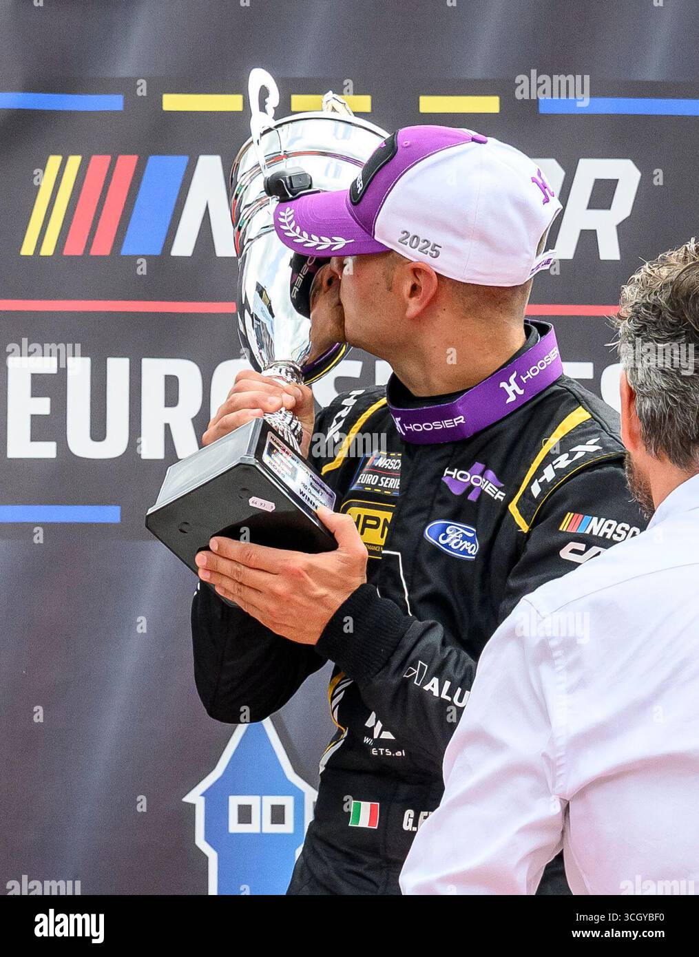 Most, Tschechische Republik. 30. August 2025. NASCAR Euro Series EuroNASCAR Pro Race, 30. August 2025 im Autodrom Most. Sieger Gianmarco Ercoli aus Italien im Master Alumitec Racing Team. Quelle: Ondrej Hajek/CTK Photo/Alamy Live News Stockfoto