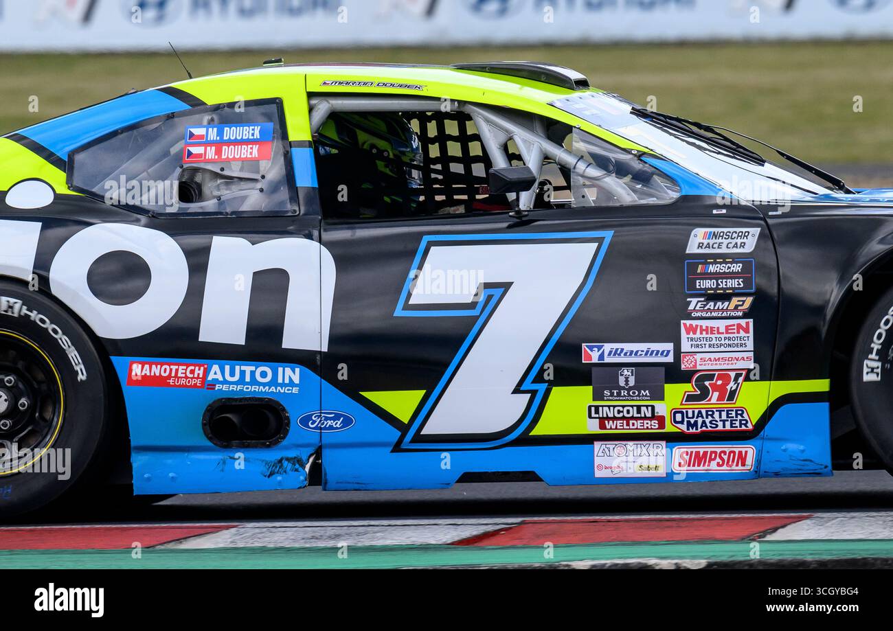 Most, Tschechische Republik. 30. August 2025. Das EuroNASCAR Pro-Rennen der NASCAR Euro Series fand am 30. August 2025 in der Tschechischen Republik statt. Martin Doubek aus der Tschechischen Republik aus dem Team Hendriks Motorsport. Quelle: Ondrej Hajek/CTK Photo/Alamy Live News Stockfoto