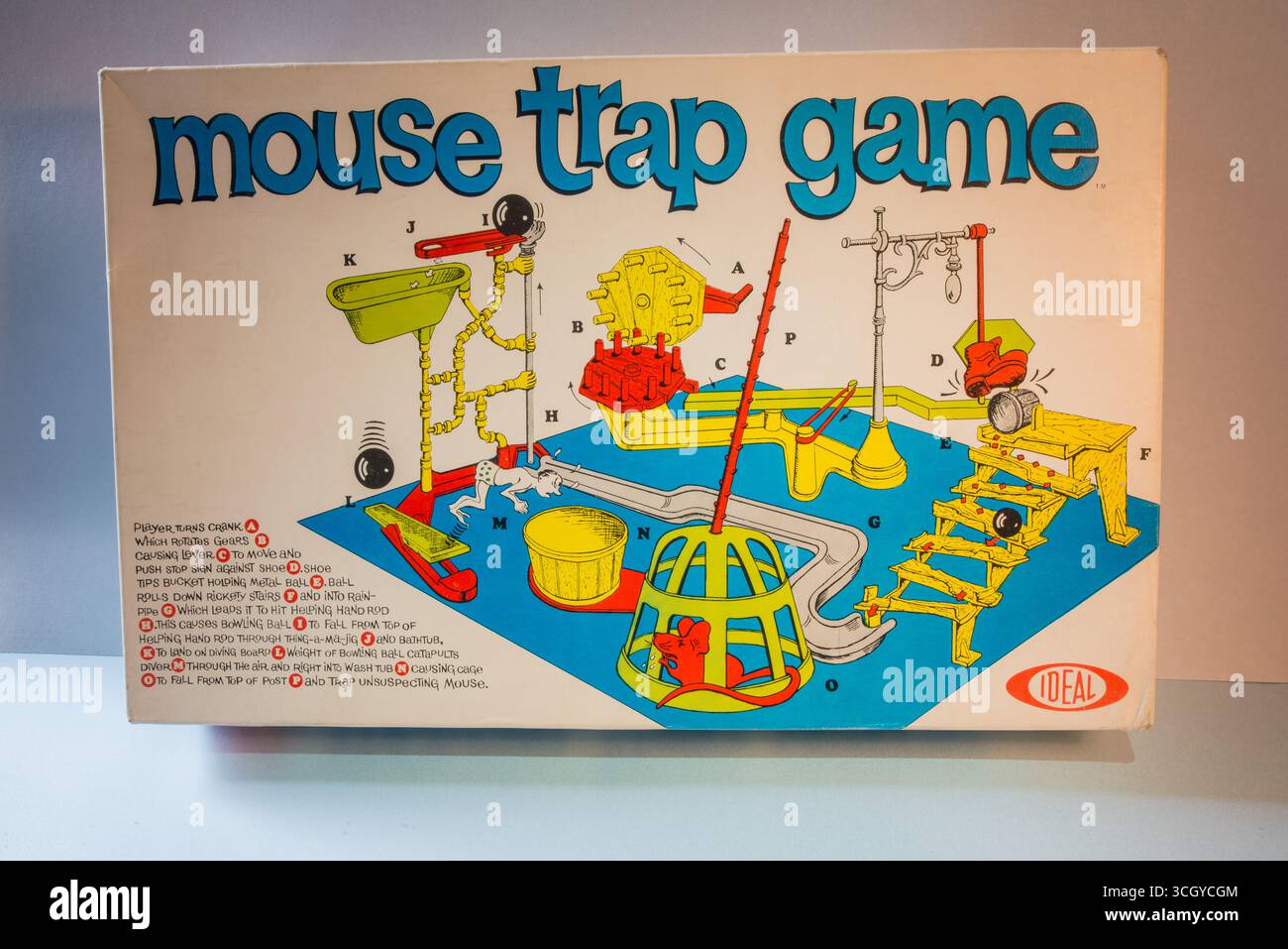 Mouse Trap Brettspiel Originalversion 1963 von ideal Toy Company of America produziert Stockfoto
