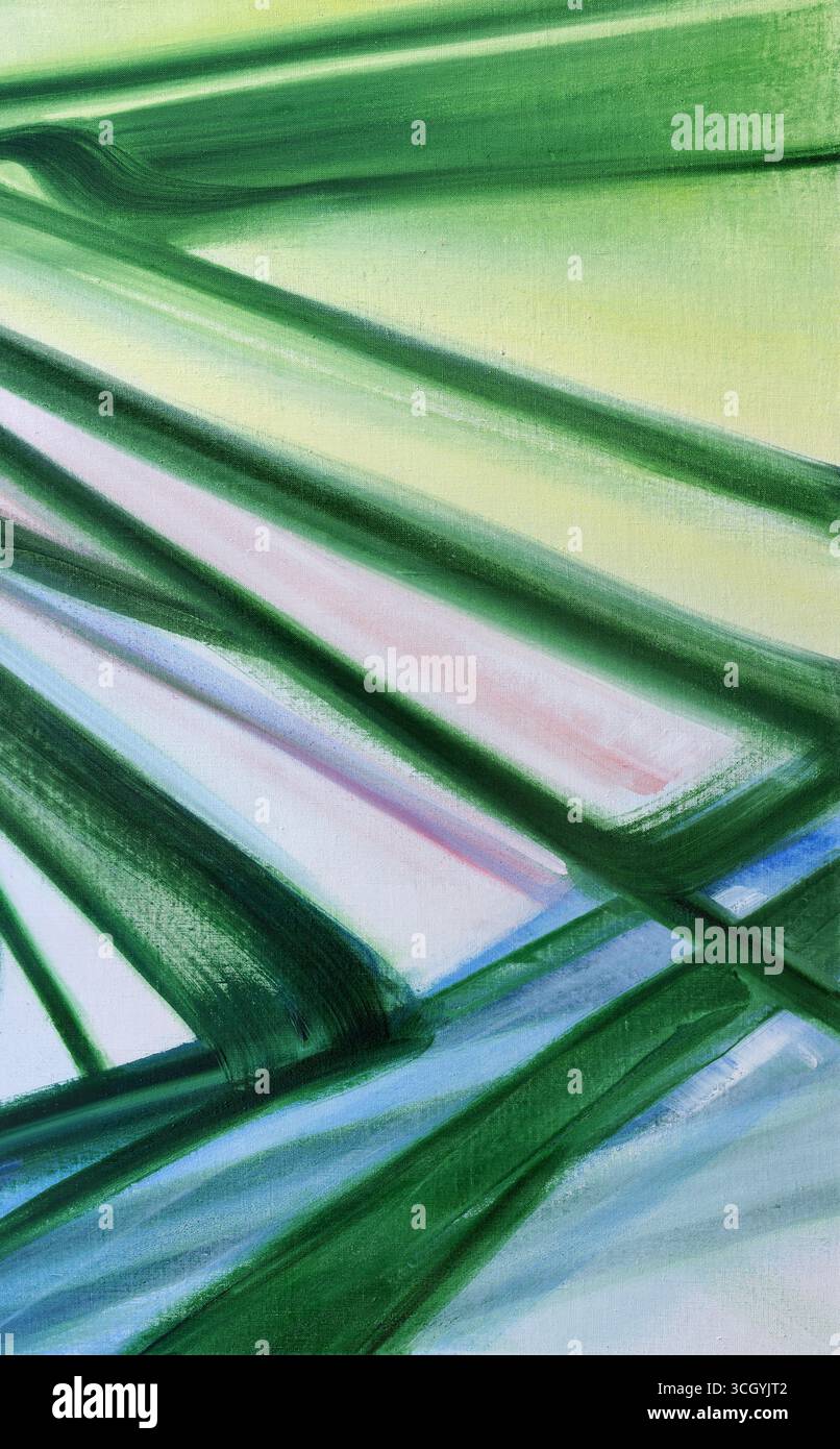 Eine geometrische Hommage an den späten Gründer der eklektischen Rockband Pere Ubu: David Thomas, ein Fan meiner Abstraktionen, die es mir ermöglicht, sein Porträt zu malen. Stockfoto