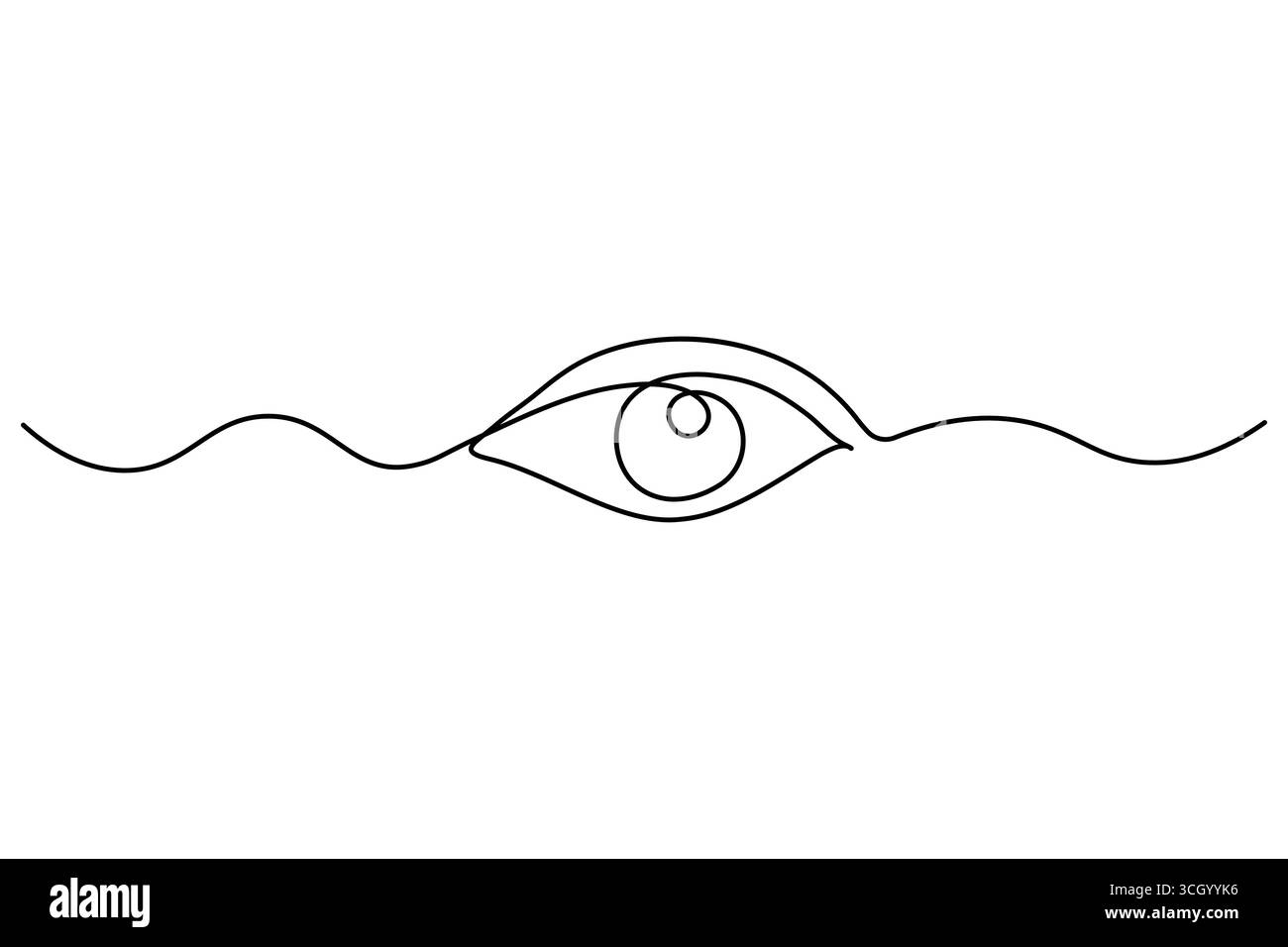 Minimalistisches Continuous Line Art of a Human Eye – isoliertes Vektor-Icon-Design Stock Vektor