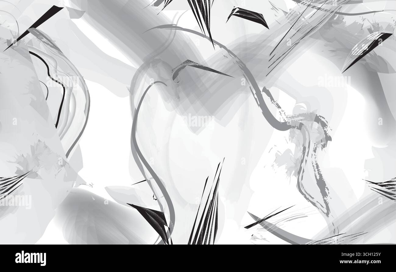 Abstrakte Wellenlinien. Wunderschöne nahtlose Aquarellstruktur. Endloses Muster im hellen Frühlingsstil. Abstraktion fließender Wellen. Moderner Hintergrund für w Stock Vektor