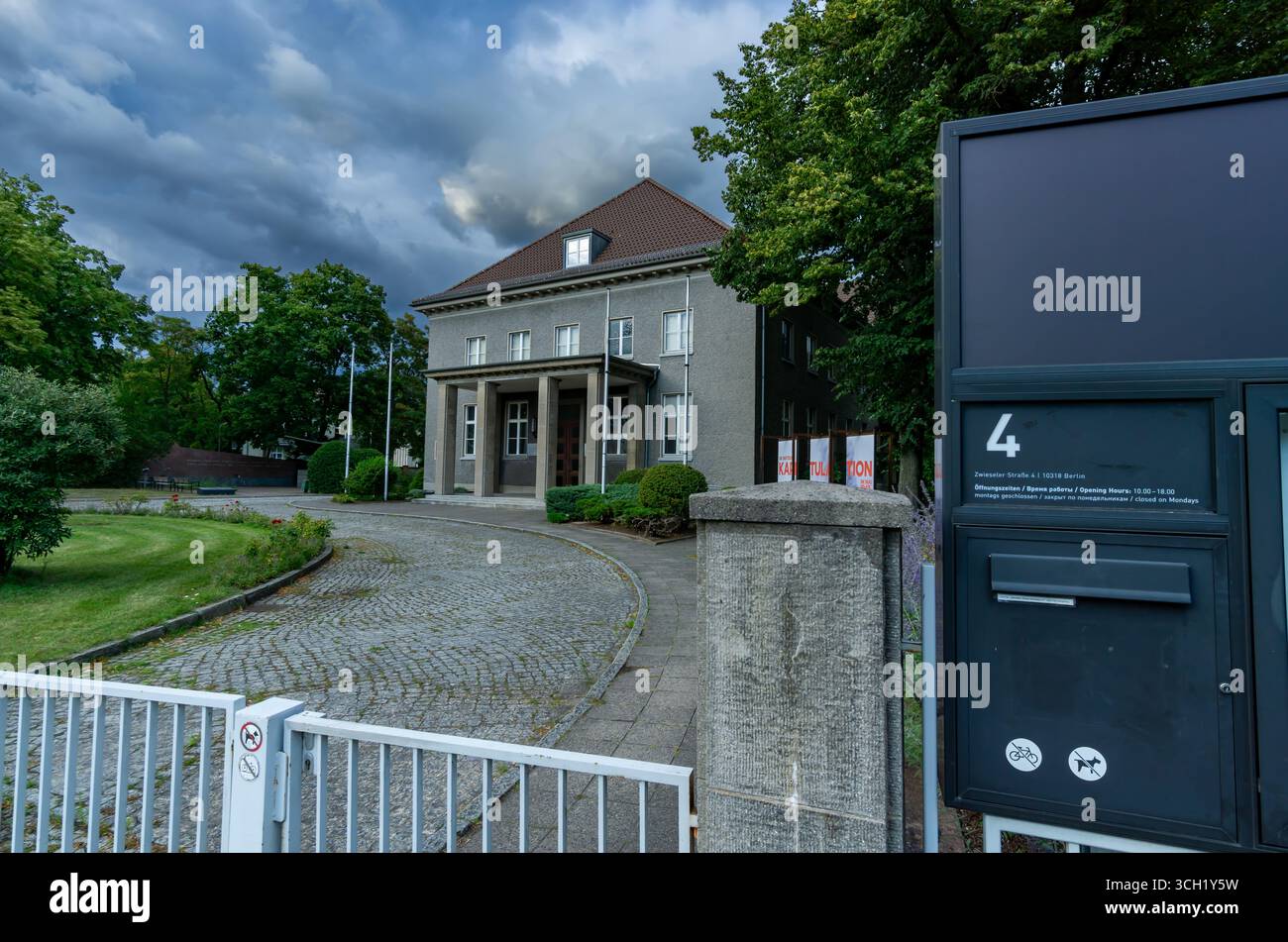 Ehemaliges Offizierskasino in Karlshorst, heute Museum zur Kapitulation an die Alliierten am 8. Mai 1945 (Museum Berlin-Karlshorst). Stockfoto