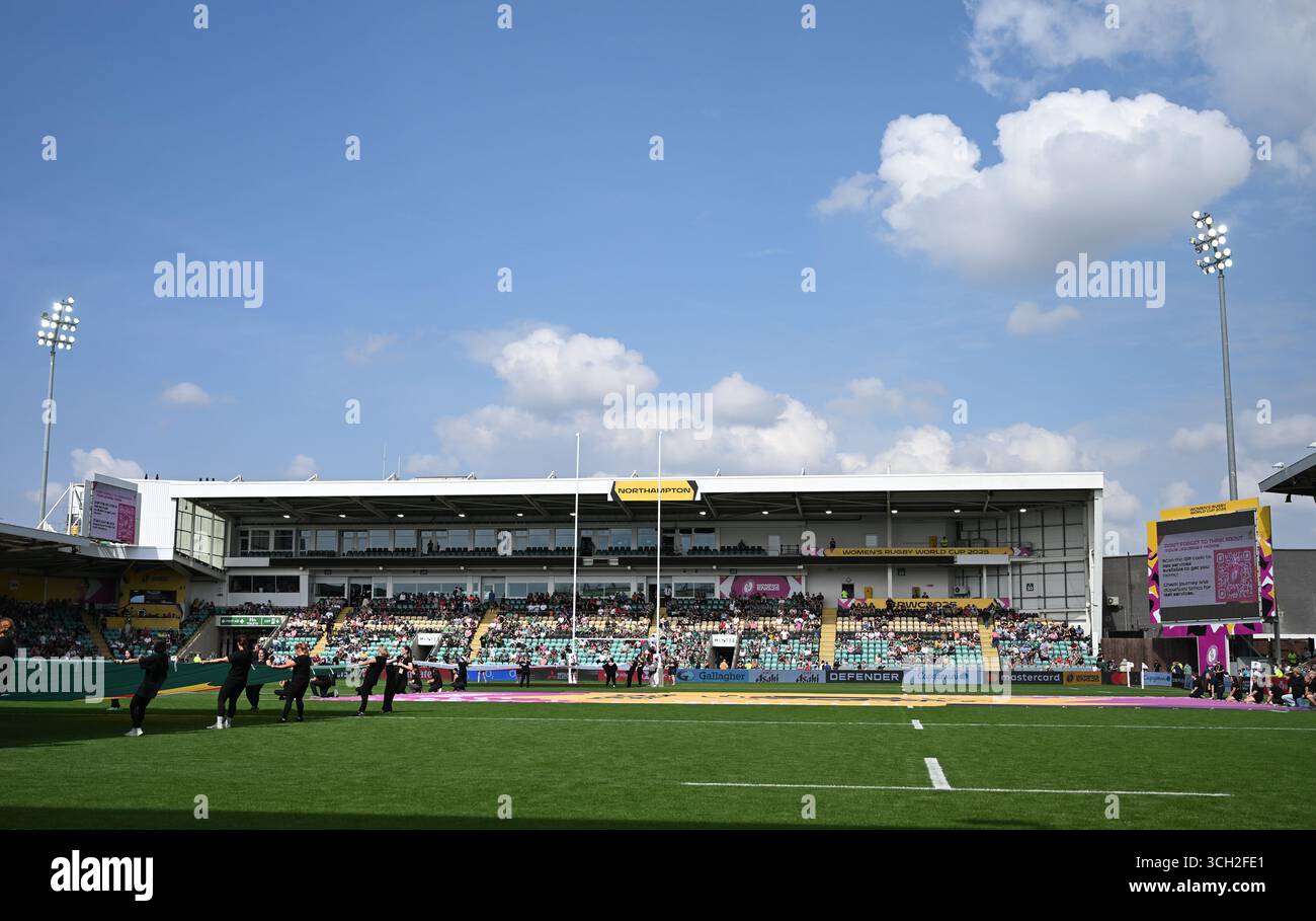 Südafrika Frauen / Brasilien Frauen Frauen Rugby-Weltmeisterschaft - Runde 1 so 24. August 2025 Franklin's Gardens, Northampton, England ©ReplayImages/Mike Stockfoto