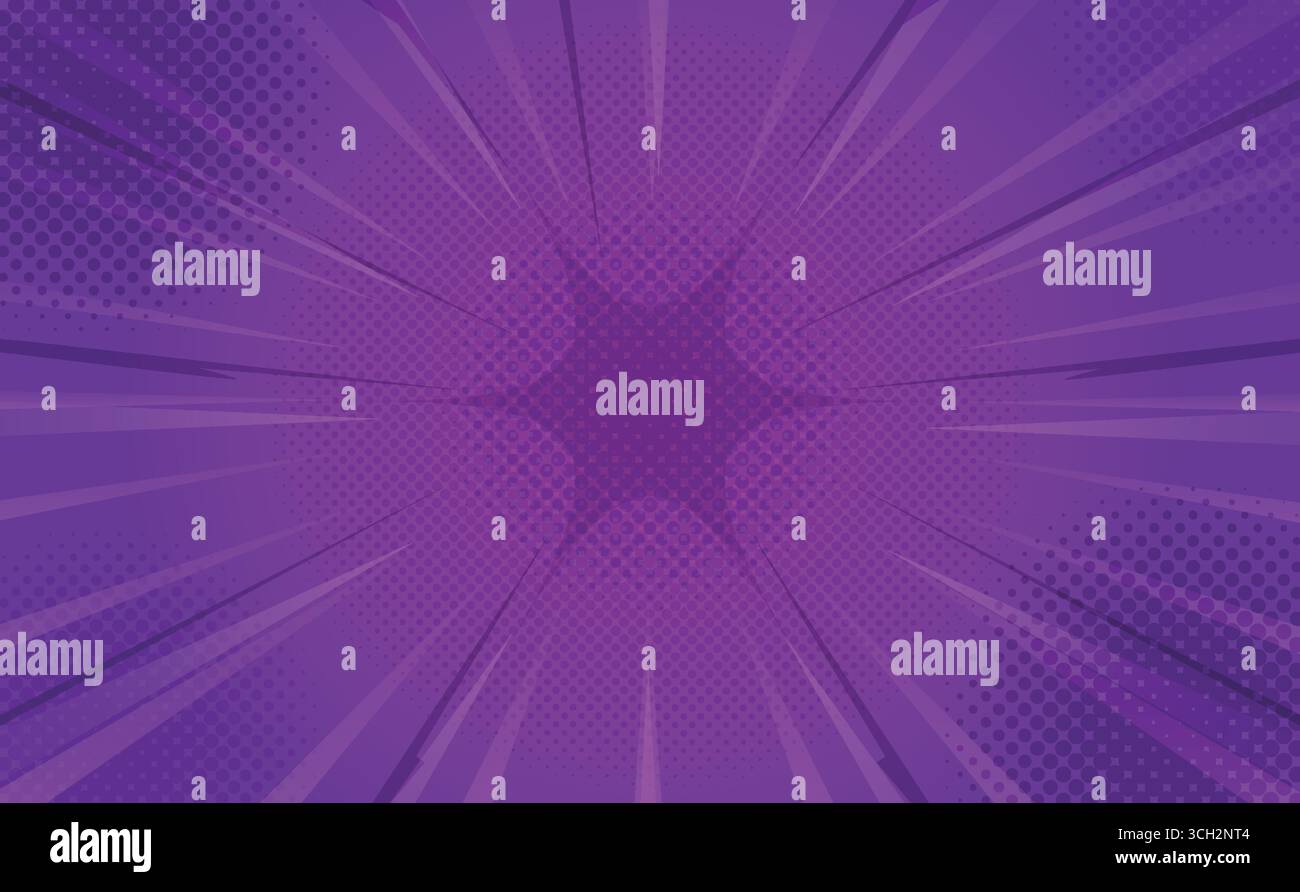Lila Comic Hintergrund mit Retro Pop Art Style Stock Vektor