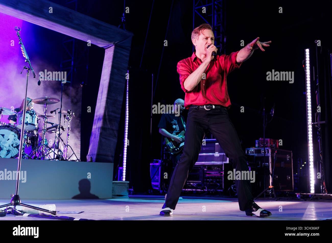 Audrey Tait, Bob Hard. Und Alex Kapranos von Franz Ferdinand live bei einem Konzert der European Tour 2025 im Auditorium Parco della Musica. Rom, 30.08.2025 Stockfoto