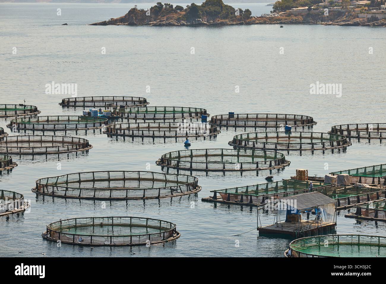Korfu, Griechenland. Corfu Seafarm S.A. in Imerolia Stockfoto