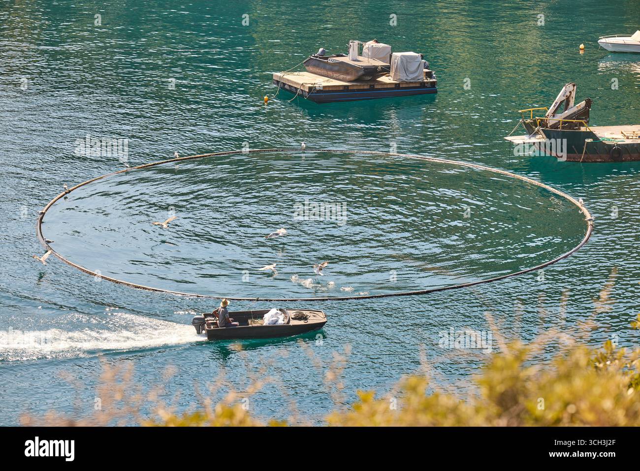 Korfu, Griechenland. Corfu Seafarm S.A. in Imerolia Stockfoto