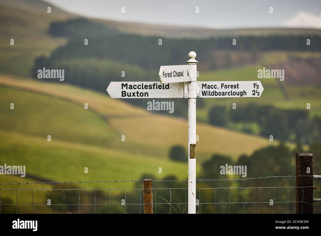Macclesfield Forest Schild Stockfoto