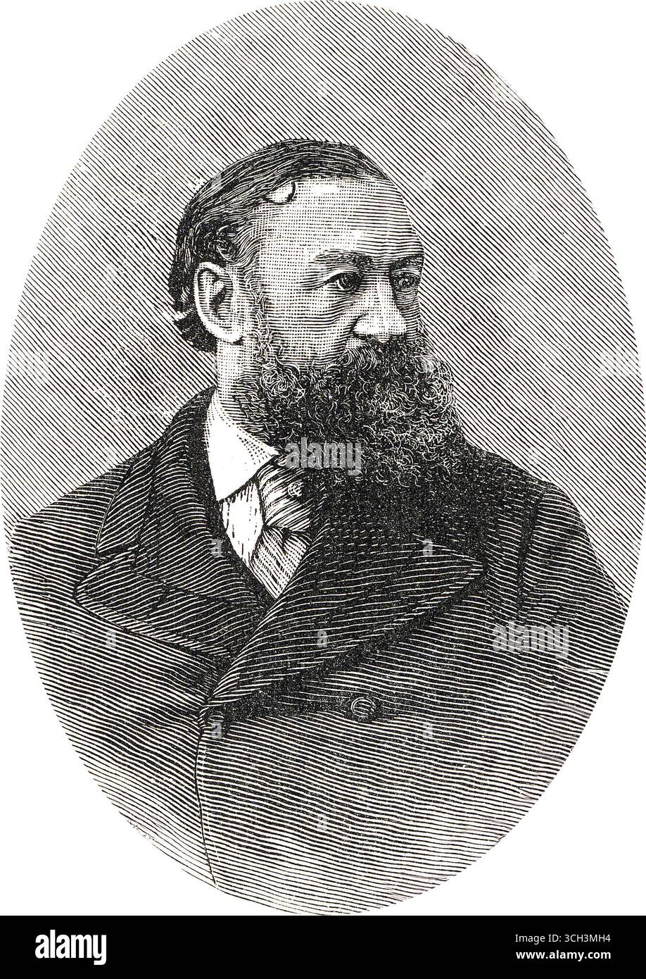 Porträt von Sir Samuel White Baker KCB FRS FRGS (1821–1893) und seiner zweiten Frau Florence Baker (1845–1916). Er war ein englischer Entdecker, Offizier, Naturforscher, Großwildjäger, Ingenieur, Schriftsteller und Abolitionist. Er hatte auch die Titel eines Paschas und Generalmajor im Osmanischen Reich und Ägypten. Stockfoto