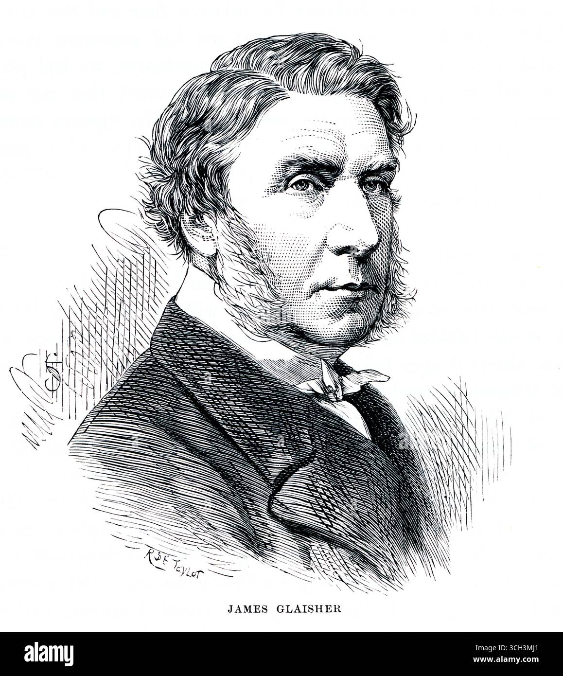 James Glaisher 1809–1903 Porträt von James Glaisher, Meteorologe, Aeronaut und Astronom. Stockfoto