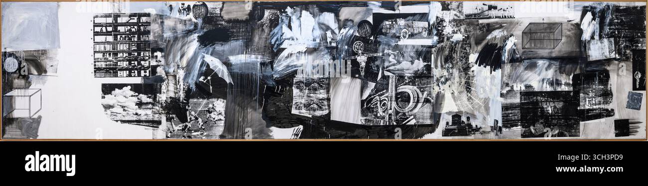 ROBERT RAUSCHENBERG 1925-1008. Lastkahn, 1962-63. Öl- und Siebdrucktinte auf Leinwand. Stockfoto