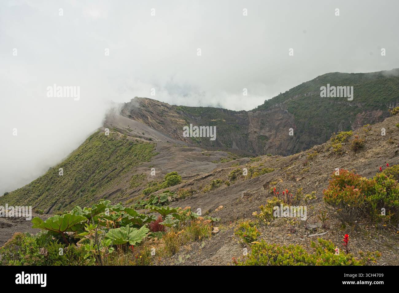 Krater des Vulkans Irazu in Costa Rica Stockfoto