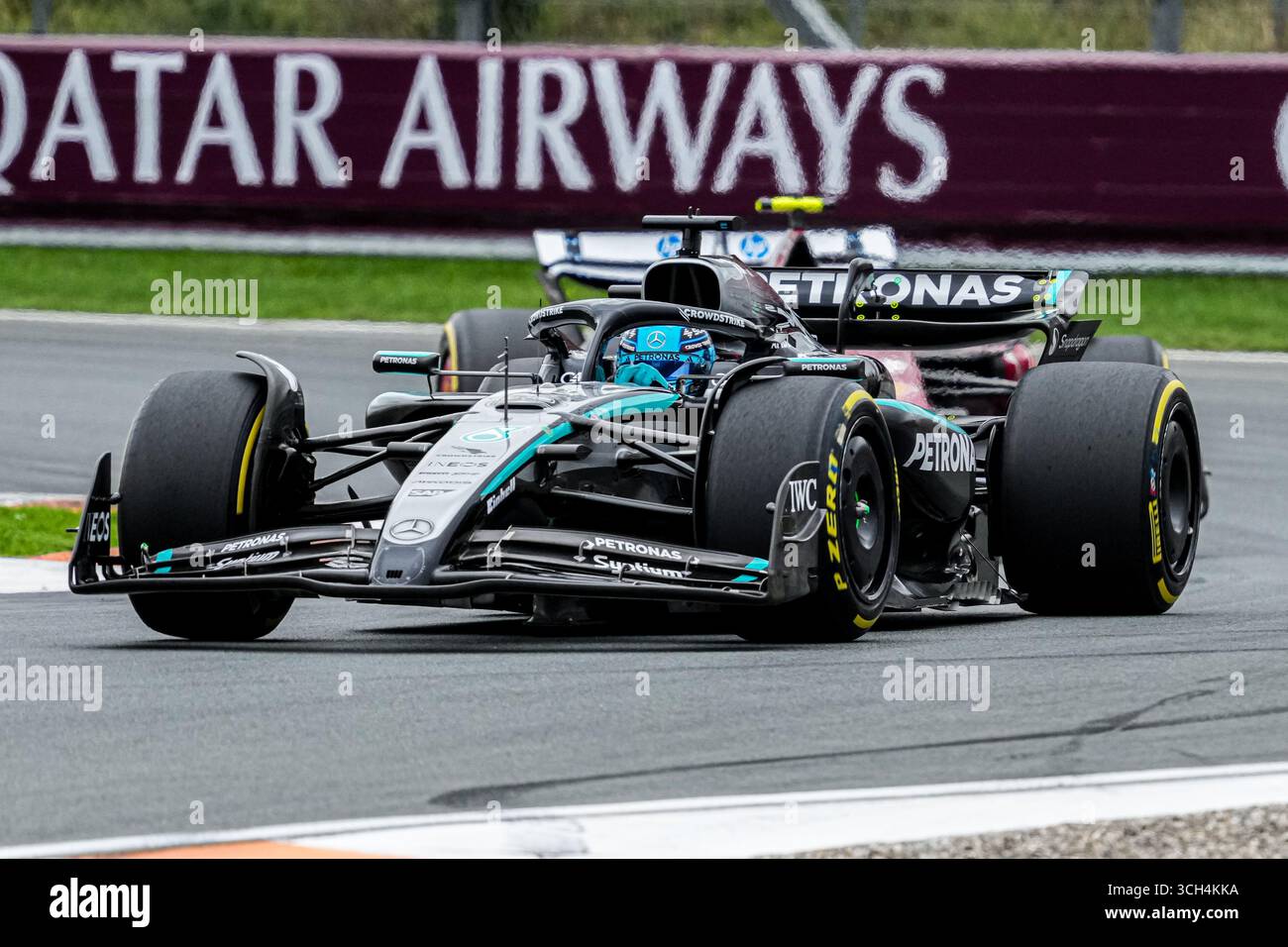 Zandvoort, Niederlande. 31. August 2025. ZANDVOORT, NIEDERLANDE - AUGUST 31: George Russel von Mercedes trat am 31. August 2025 in Zandvoort in den Niederlanden beim Grand Prix-Rennen an. (Foto von Andre Weening/Orange Pictures) Credit: Orange Pics BV/Alamy Live News Stockfoto