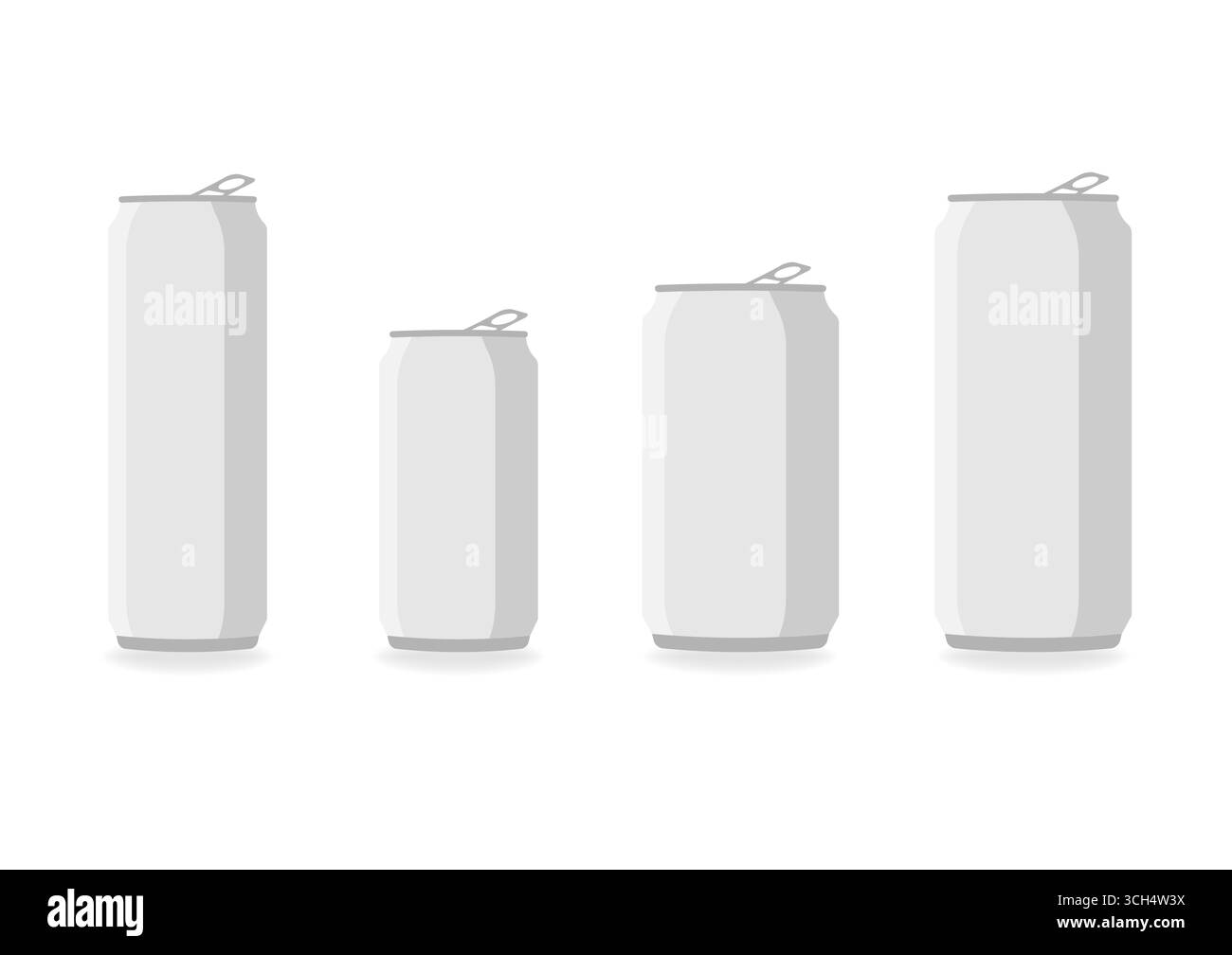 Limonade Getränke, Getränke, Cann. Leere Dose für Soda, Bier oder Energy Drink. Vektorillustration isoliert auf weißem Hintergrund Stock Vektor