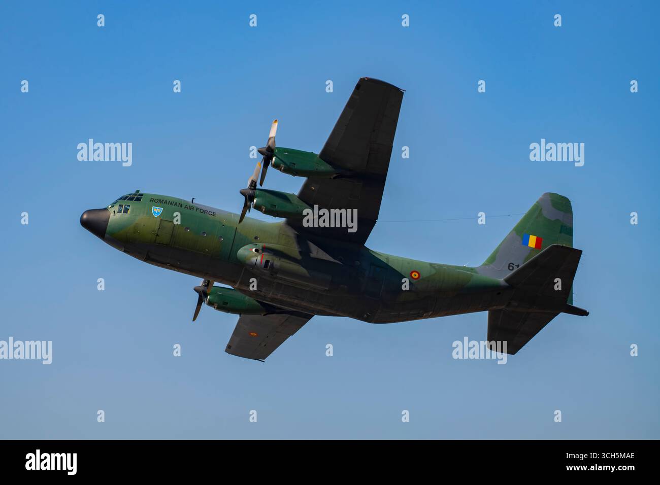 C-130 Hercules auf der BIAS Air Show 2025 in Bukarest, Rumänien Stockfoto