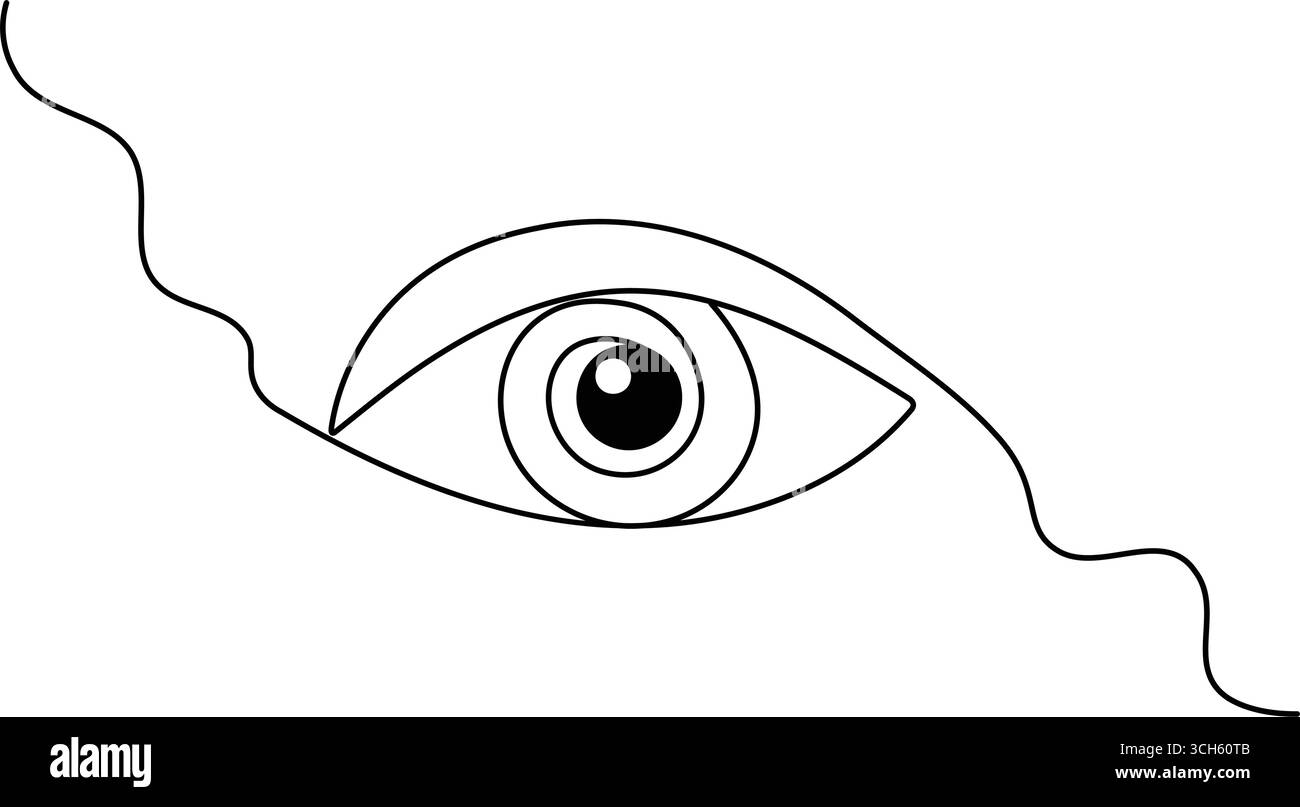 Minimalistisches Continuous Line Art of a Human Eye – isoliertes Vektor-Icon-Design Stock Vektor