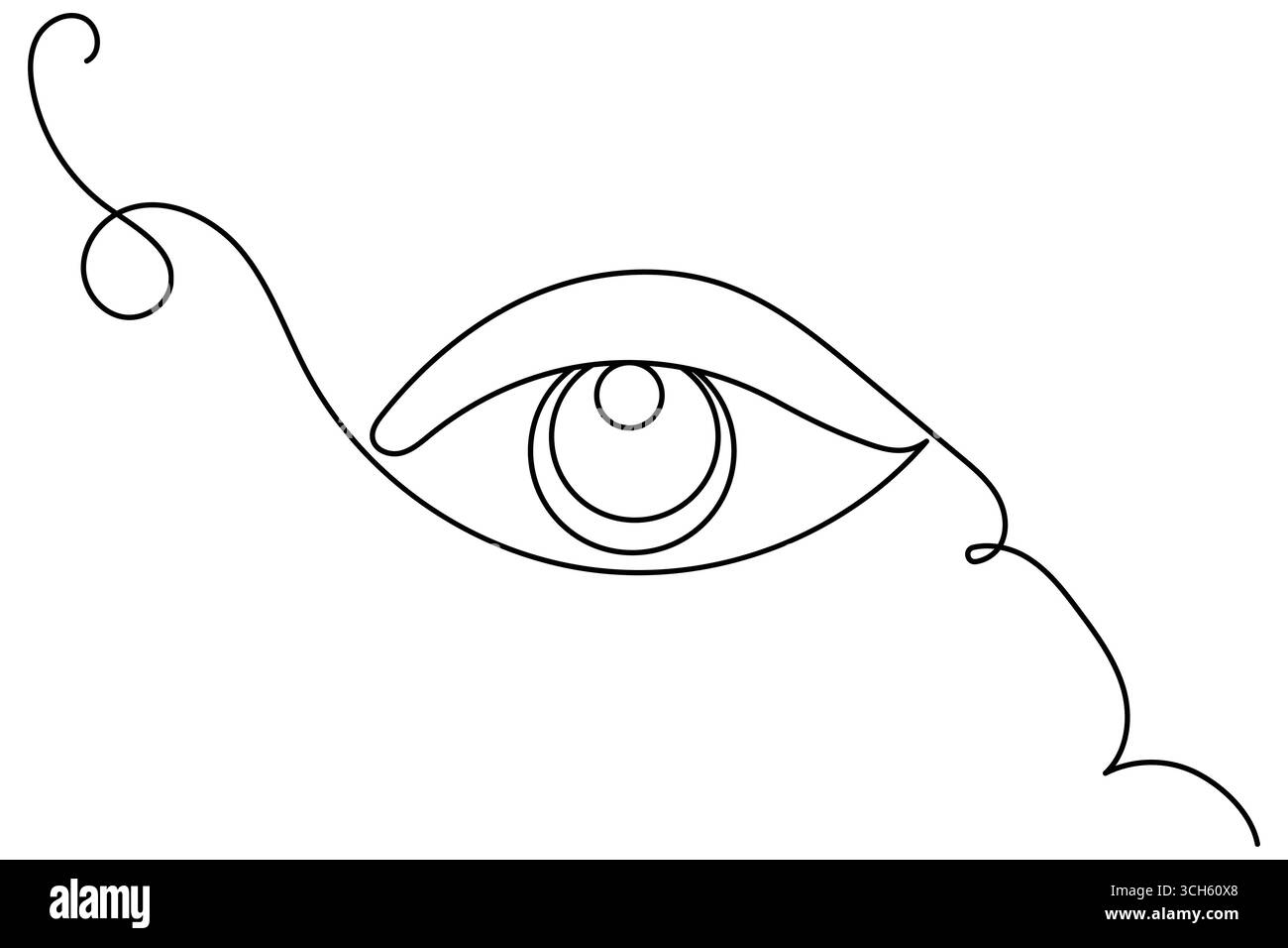 Minimalistisches Continuous Line Art of a Human Eye – isoliertes Vektor-Icon-Design Stock Vektor