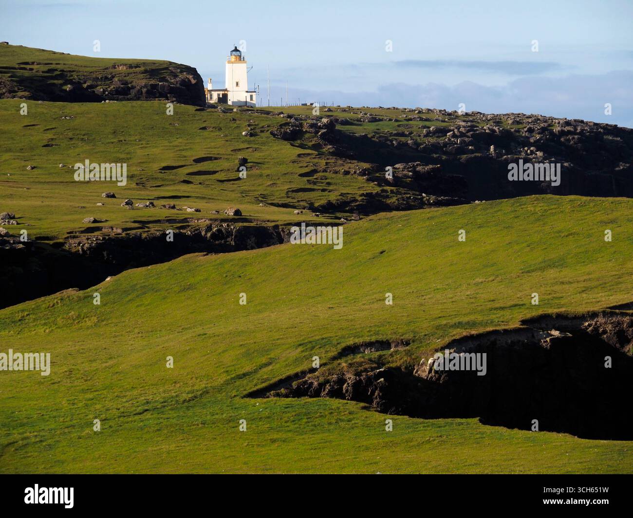Leuchtturm, Eshaness, Shetland Stockfoto