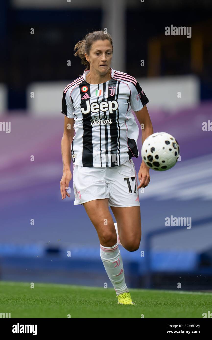 Everton FC gegen Juventus FC ist für die Vorsaison geeignet. GOODISON PARK ENGLAND - 30. August 2025E.GODO von Juventus während der Vorsaison freundlich. . Foto: Alan Edwards Stockfoto