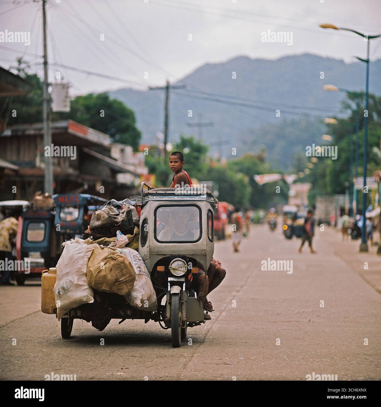 Taxi Motorrad Stockfoto